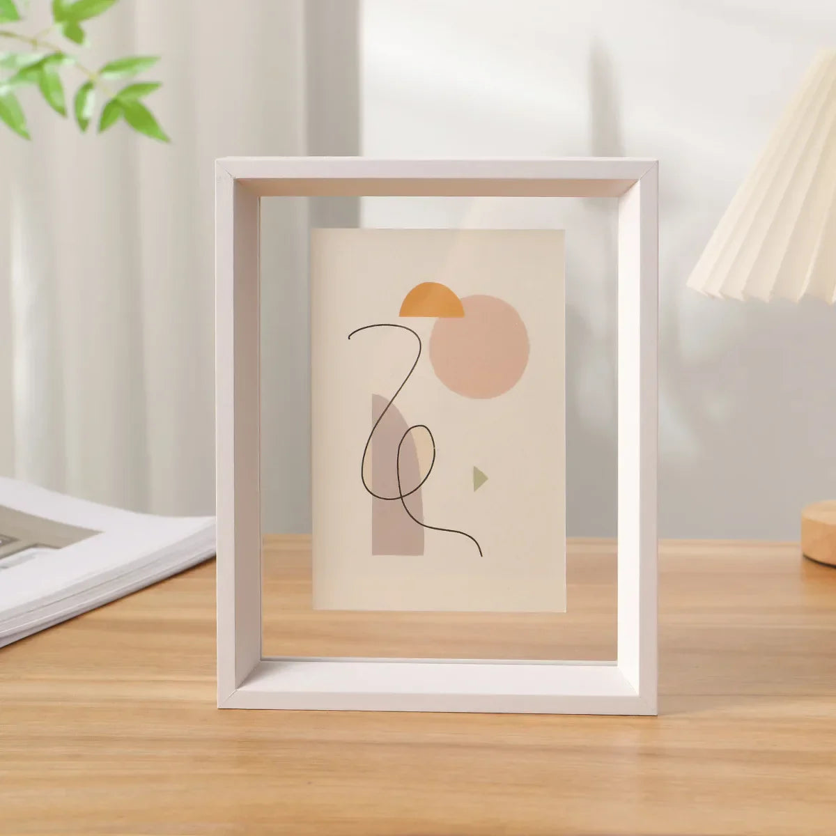 Minimalist Double-Sided Acrylic Photo Frame With Wooden Frame