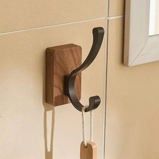 Nordic Minimalist Wood and Metal Wall Hook
