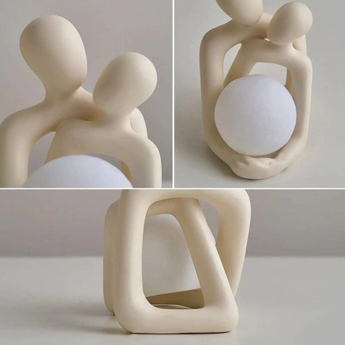 Modern Resin Couple Statue with Abstract Embrace