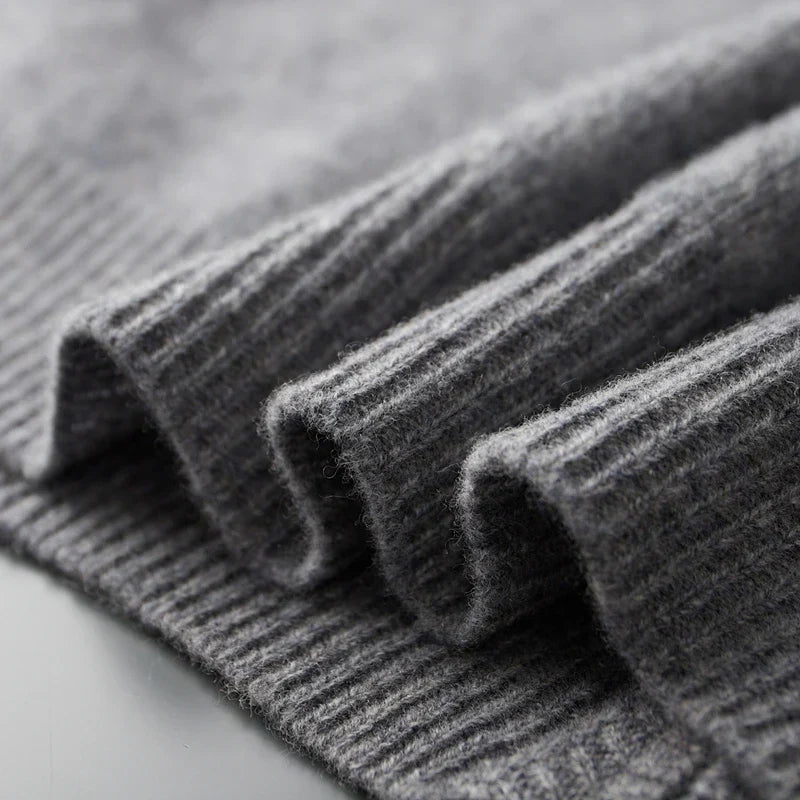 Oliver Mock Neck Knit Jacket | Zip-Up Ribbed Trim Jacket