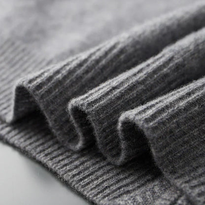 Oliver Mock Neck Knit Jacket | Zip-Up Ribbed Trim Jacket