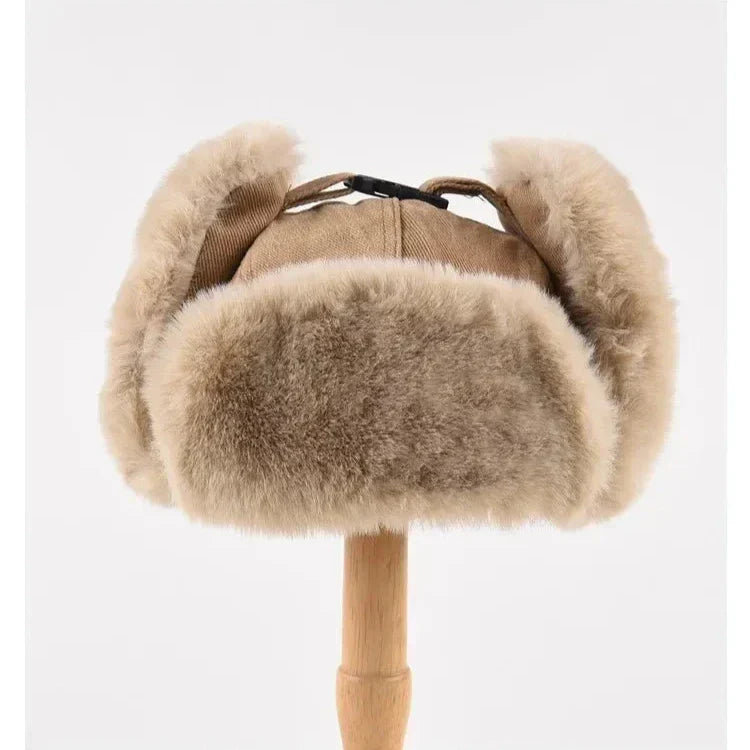 Theo Structured Trapper Hat | Ear Flaps Fur Lined Chin Strap Hat