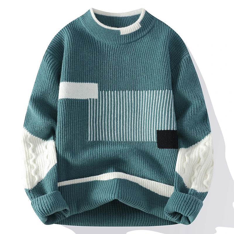 Patchwork Knitted Pullover