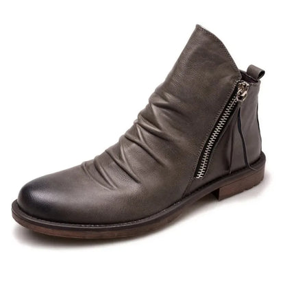 Sebastian Ankle-Length Boots | Ruched Burnished Toe Boots