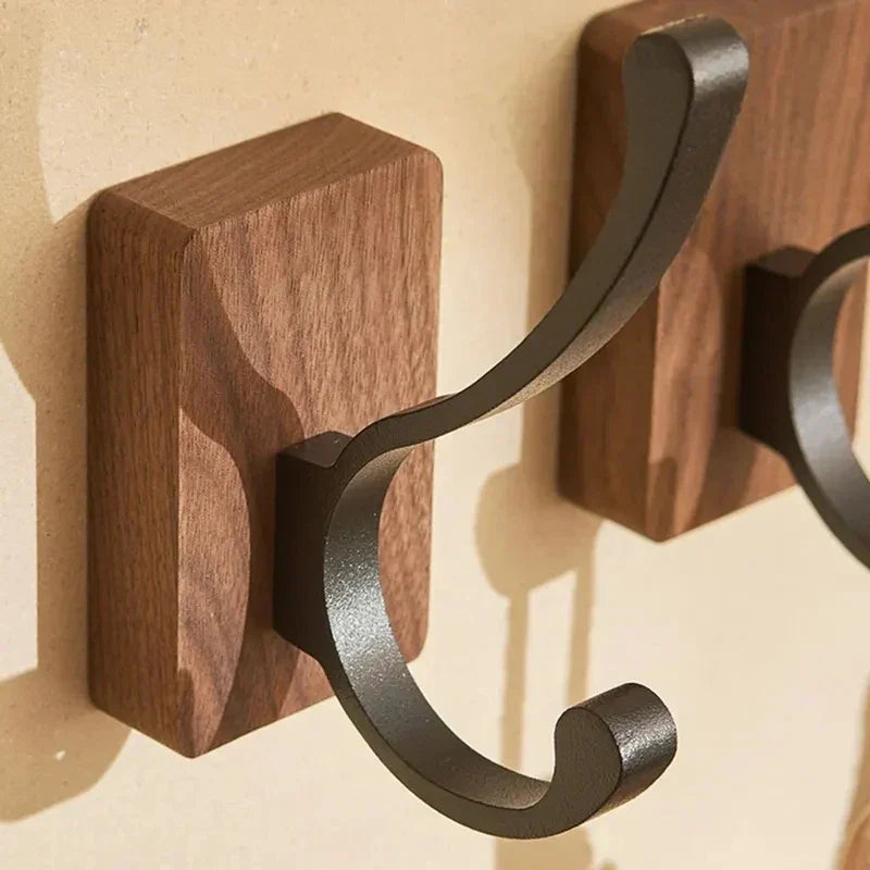 Nordic Minimalist Wood and Metal Wall Hook