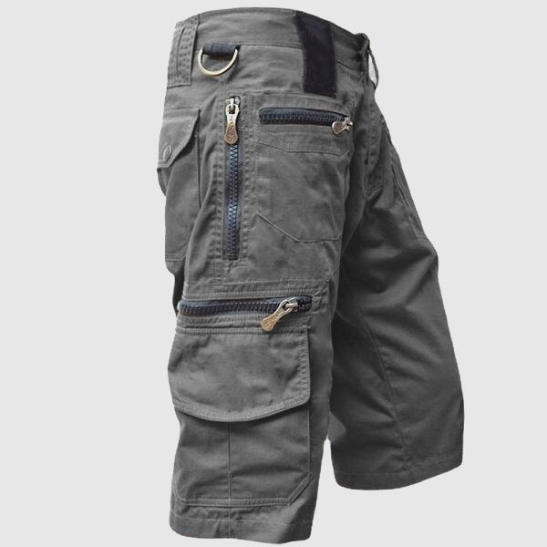 Theodore Willow Relaxed Cargo Shorts with Tactical Zip Detailing