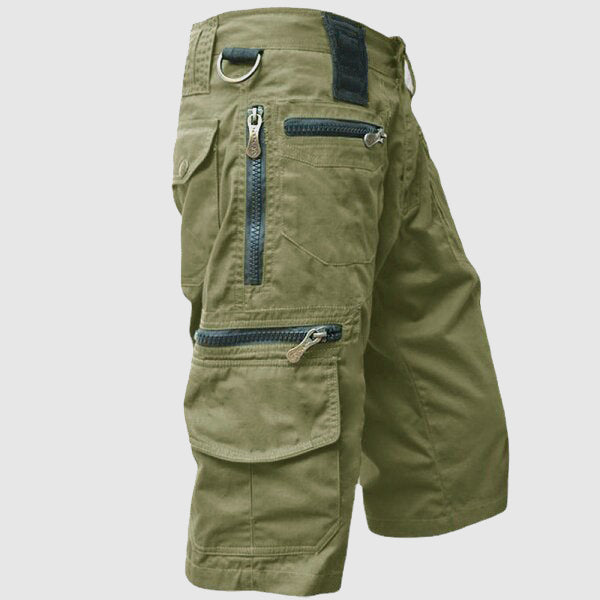 Theodore Willow Relaxed Cargo Shorts with Tactical Zip Detailing