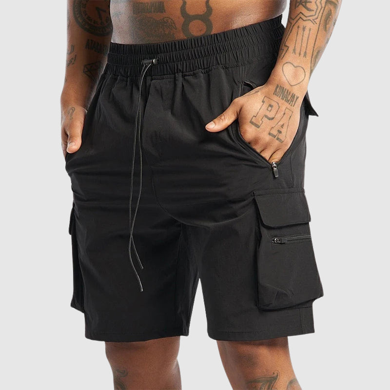Theodore Willow Relaxed Technical Fabric Cargo Shorts with Functional Pockets