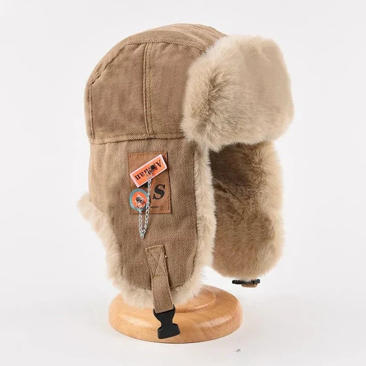 Theo Structured Trapper Hat | Ear Flaps Fur Lined Chin Strap Hat