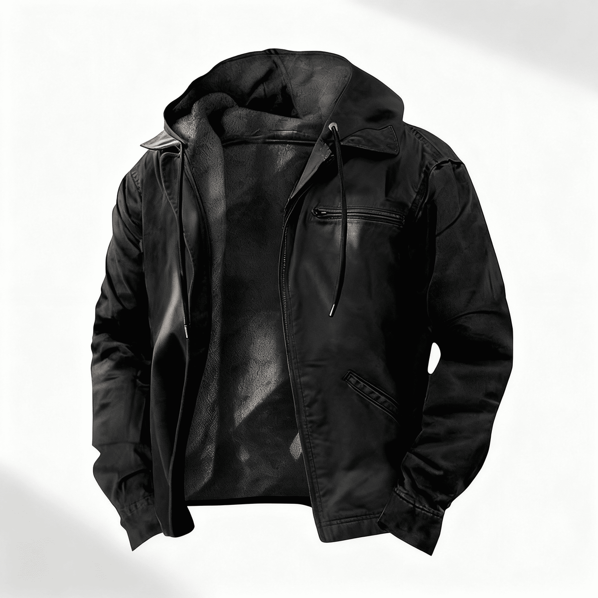 Oliver Hooded Jacket | Zipper Drawstring Hooded Jacket