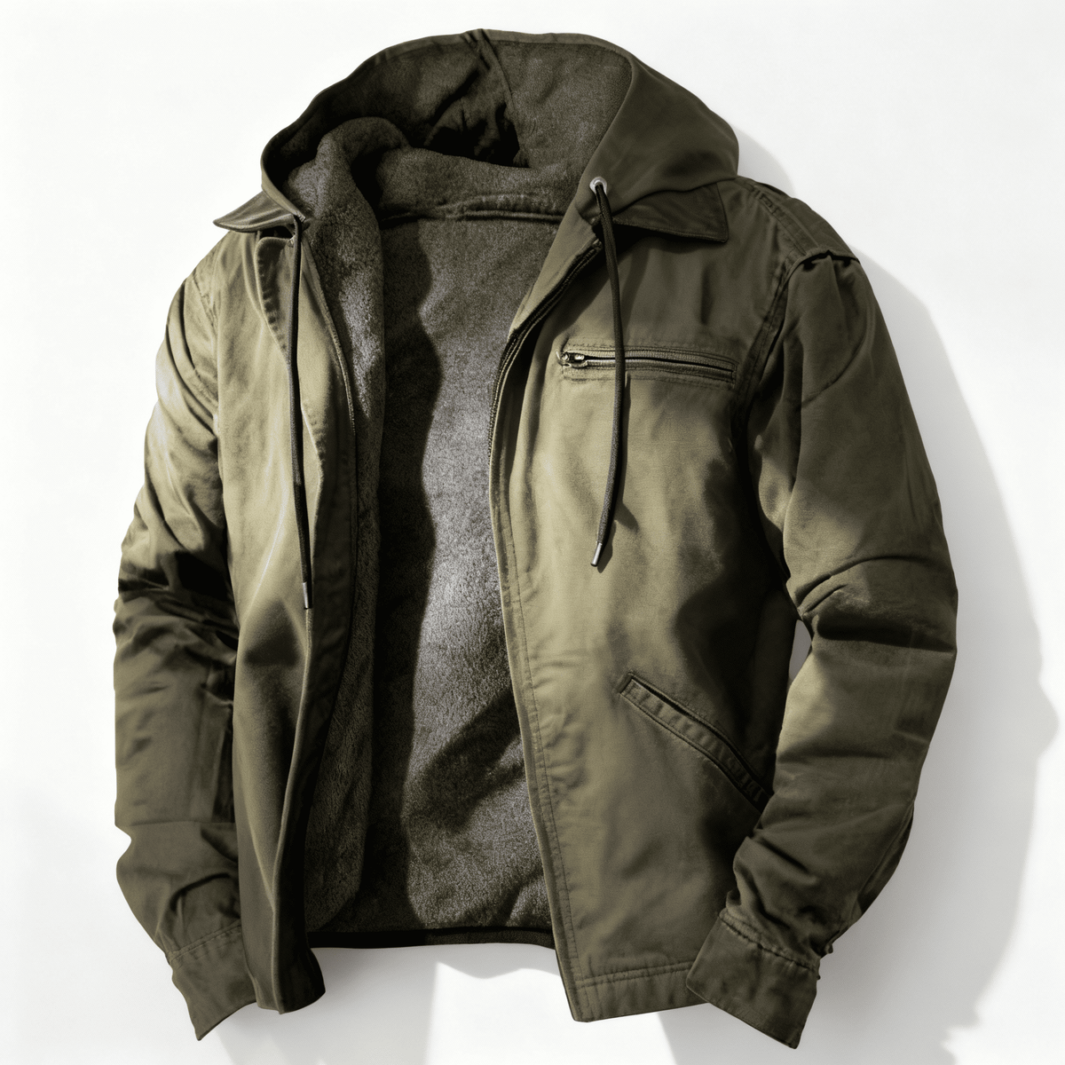 Oliver Hooded Jacket | Zipper Drawstring Hooded Jacket