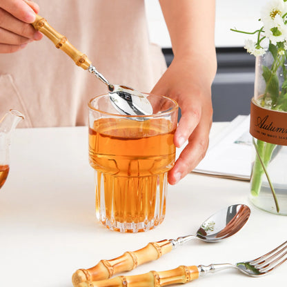 Natural Bamboo Handle Cutlery Set
