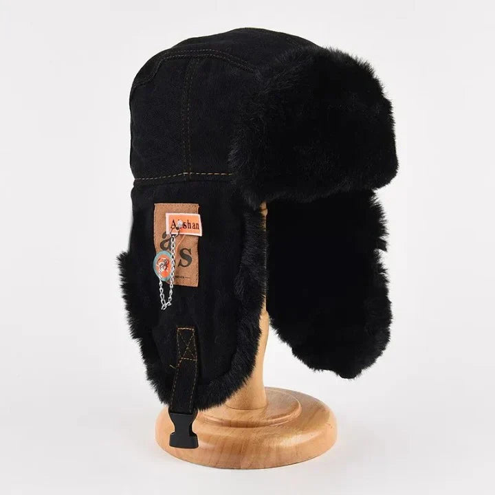 Theo Structured Trapper Hat | Ear Flaps Fur Lined Chin Strap Hat