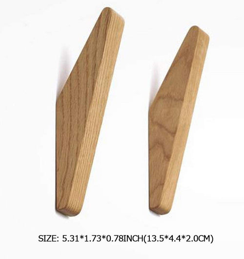 Minimalist Angled Wooden Wall Hook With Geometric Design