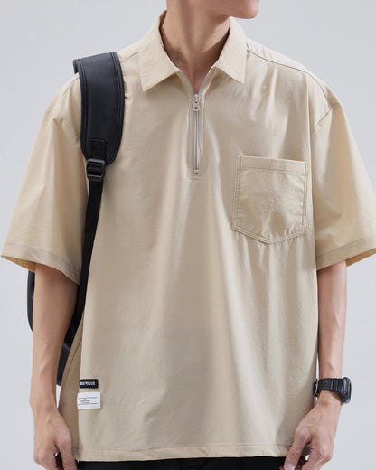 Oversized Zipper Polo