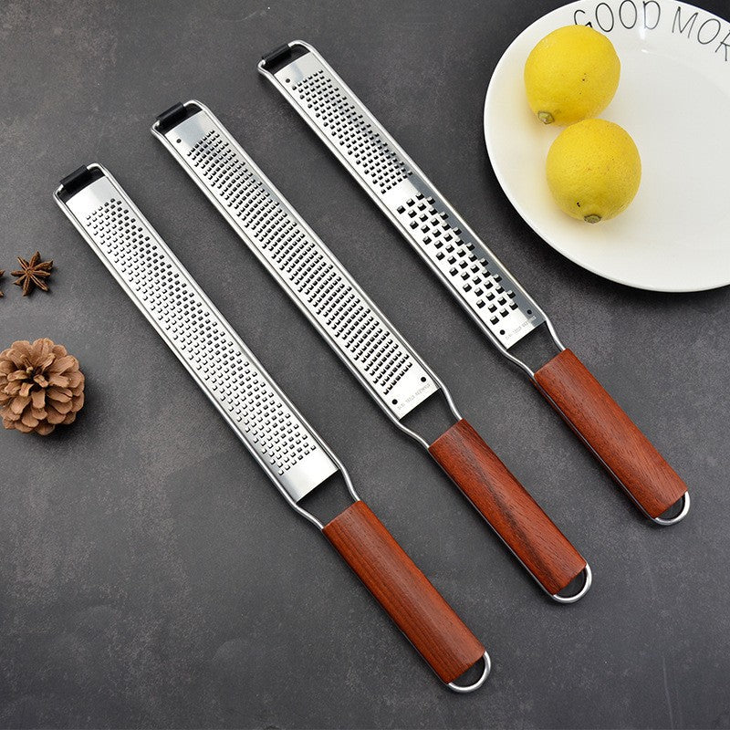 Stainless Steel Grater With Ergonomic Wooden Handle
