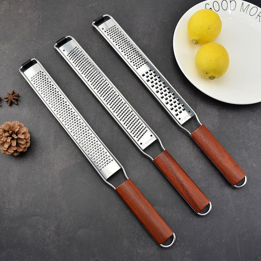 Stainless Steel Grater With Ergonomic Wooden Handle